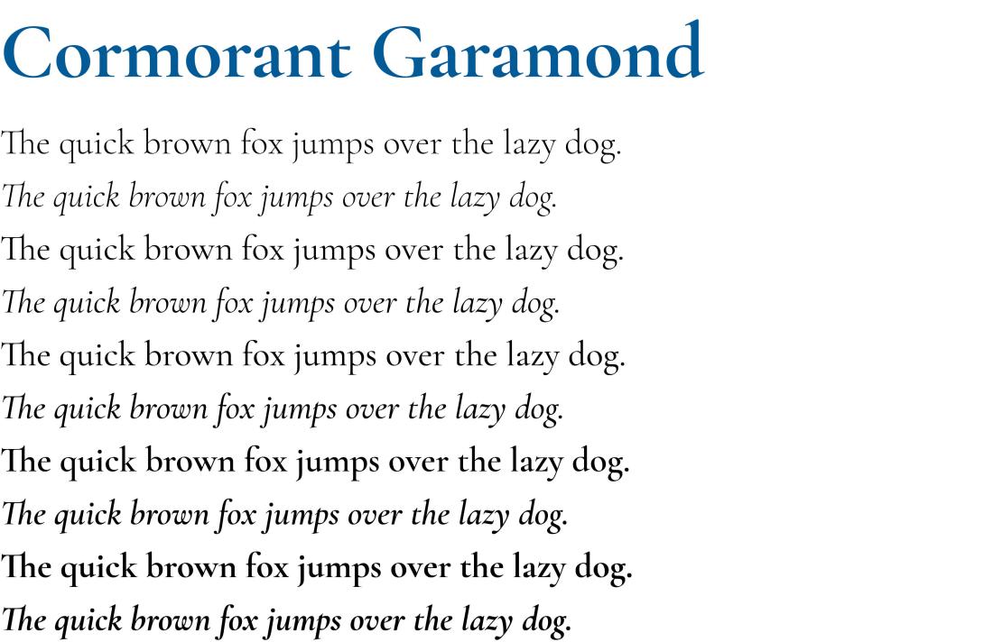 Cormorant Garamond Special Use Typeface