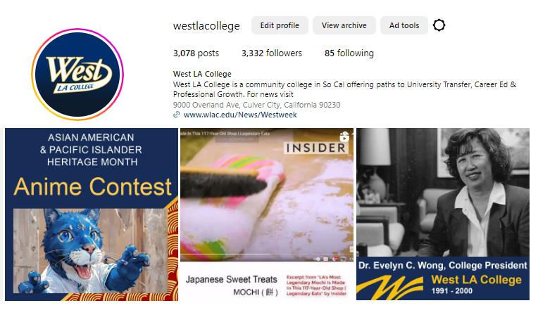 A few of the WLAC Instagram social media posts from Asian & Pacifica Heritage Month