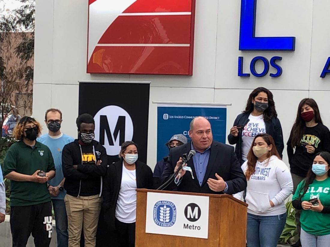 LACCD Trustee Steve Veres Speaks at LA City College Event for LA Metro GoPass