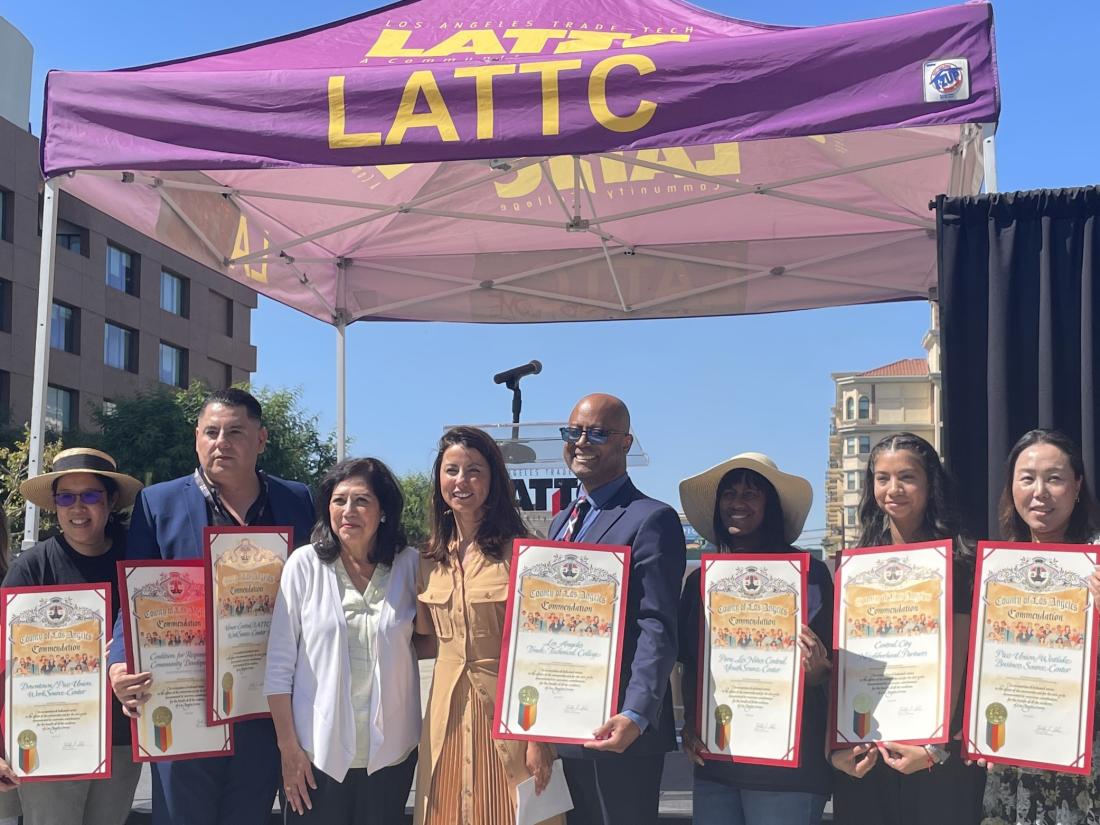 LACCD Trustee Sara Hernandez Attends a LA Trade Tech College Event for Student Support