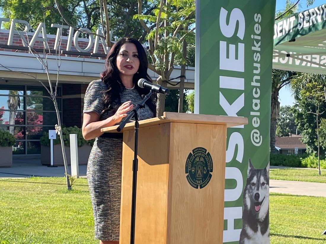 California State Senator Susan Rubio Speaks at an East LA College Press Event