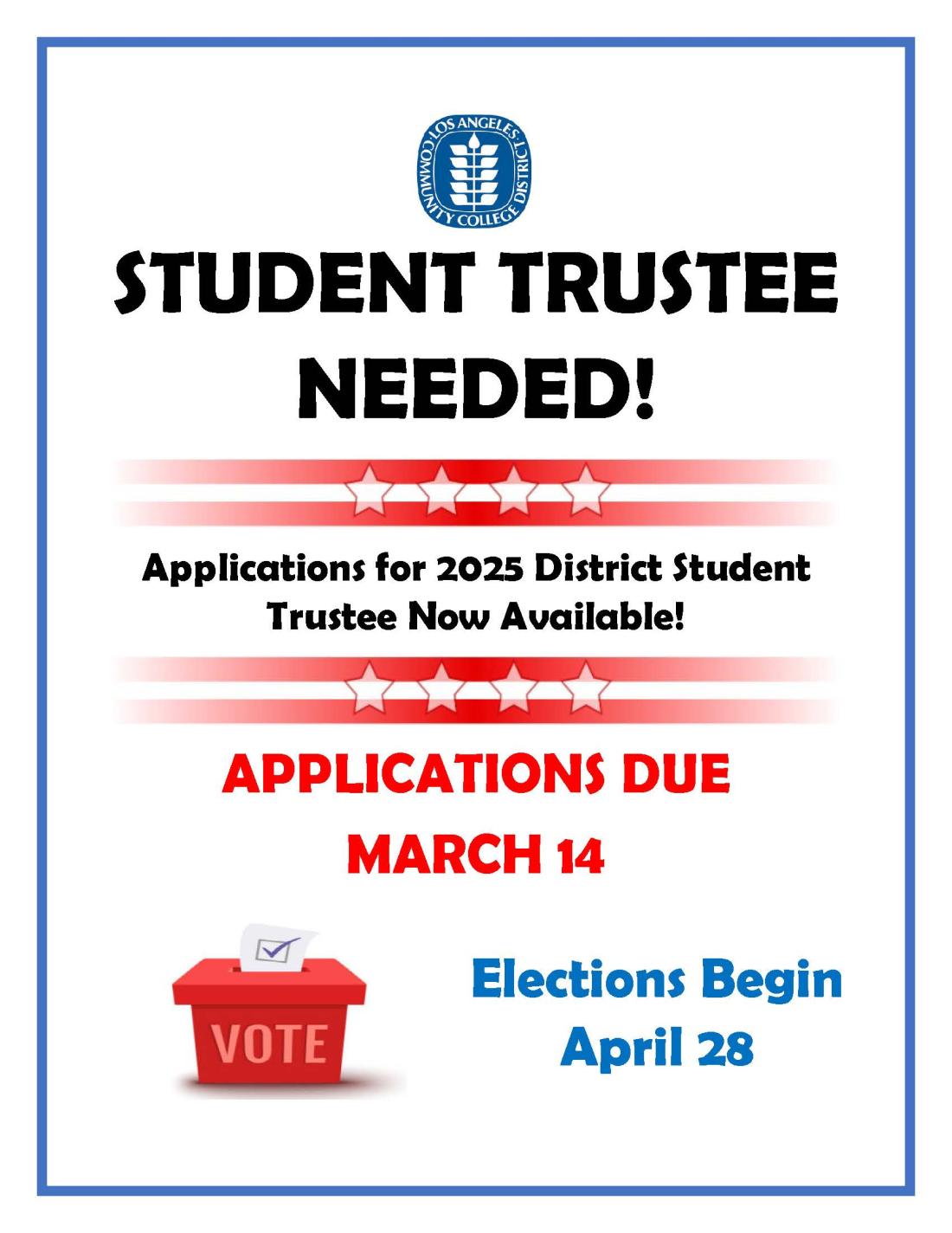 2025 Student Trustee Flyer