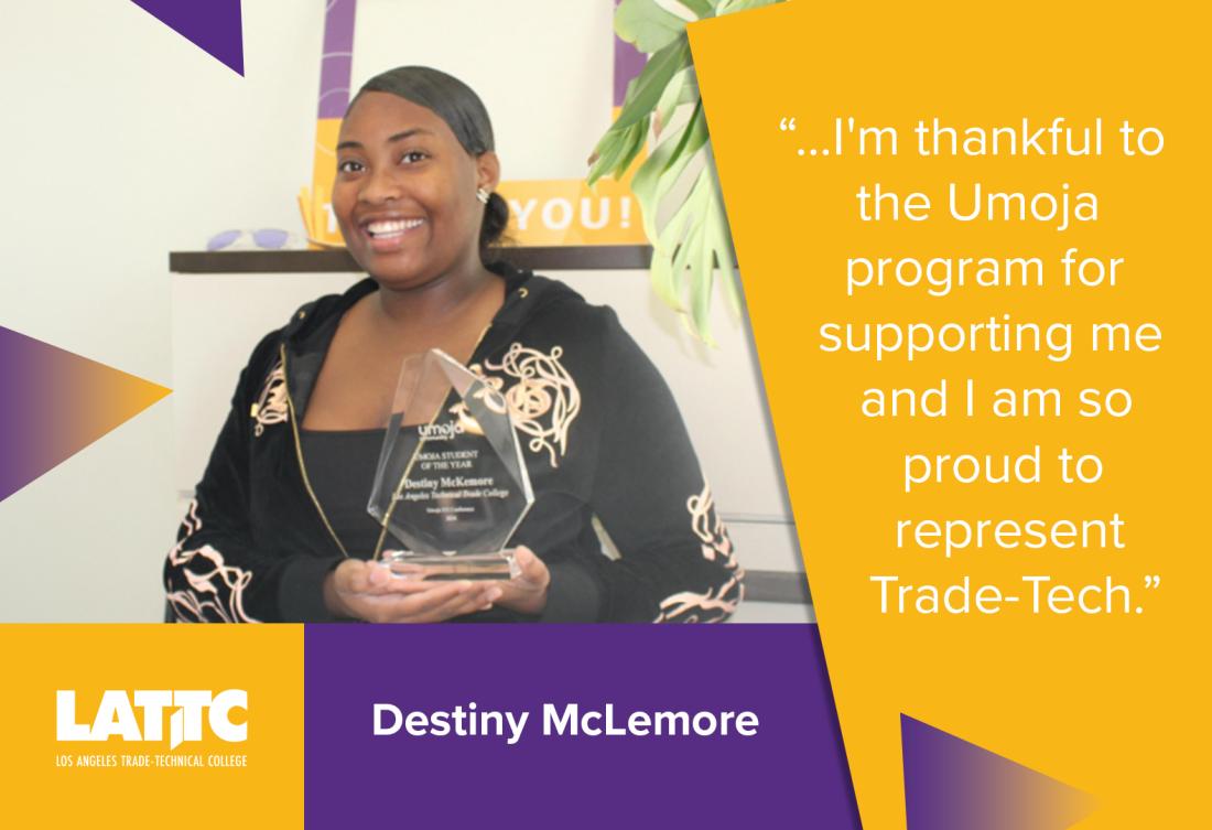 Destiny McLemore - LATTC Student Spotlight of the Week