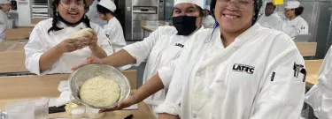LATTC's student chef's learn yeast-raised breads on a recent morning.