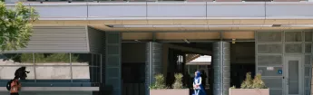  Students walk around campus at East Los Angeles College